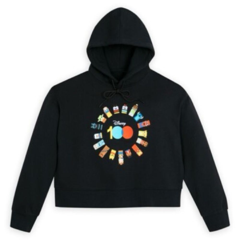 NWT Disney 100 Unified embroidered Cropped Hoodie Sweatshirt size Large